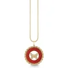 Gold, Diamond & Red Agate Butterfly Stone Pendant