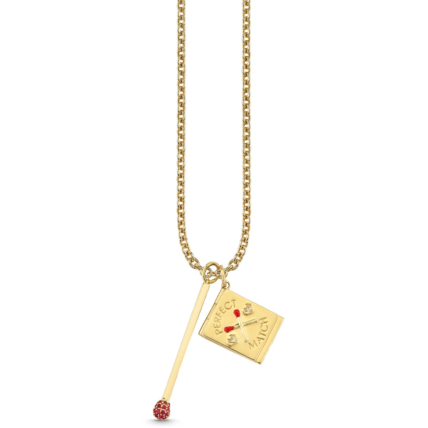 Gold, Diamond & Ruby Perfect Match Necklace