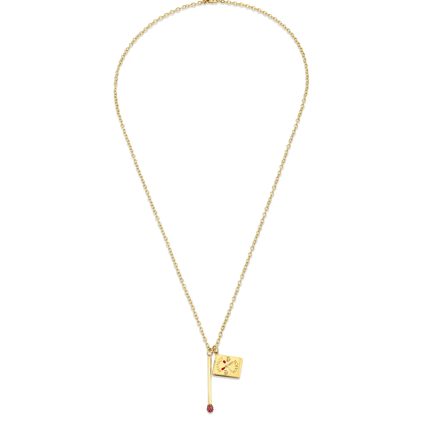 Gold, Diamond & Ruby Perfect Match Necklace