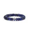 Gold, Diamond & Sapphire 8 mm Cocktail Ball Bead on Sodalite