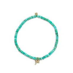 Gold, Diamond & Sapphire Tiny Hummingbird on Turquoise
