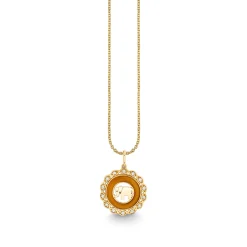 Gold, Diamond & Tiger Eye Small Elephant Stone Pendant