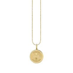 Gold Diamond & Turquoise Eye with Rays Coin Charm