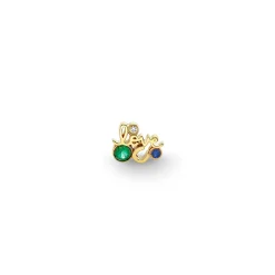 Gold Emerald & Sapphire Iconography Cluster Stud