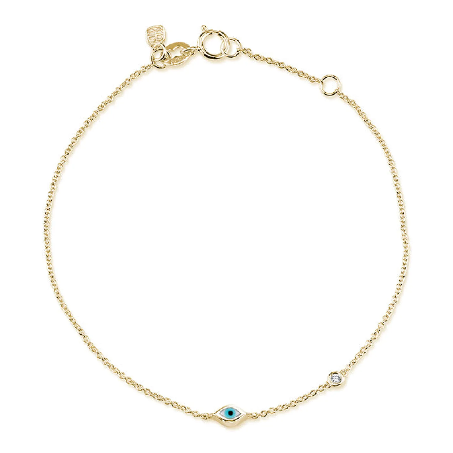Gold Enamel Mini Eye Anklet