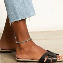 Gold Enamel Mini Eye Anklet