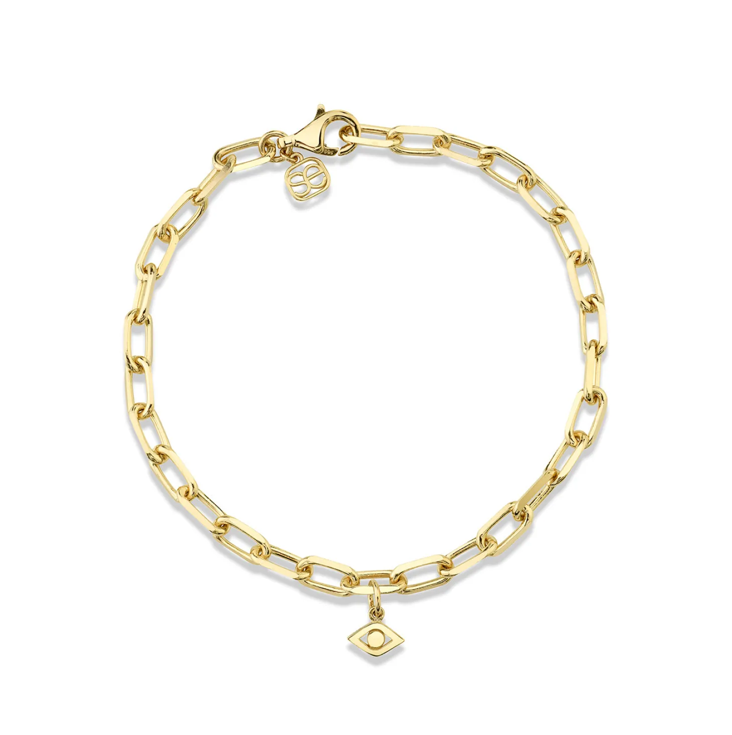 Gold Eye Link Charm Bracelet