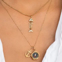Gold Flower Compass Charm