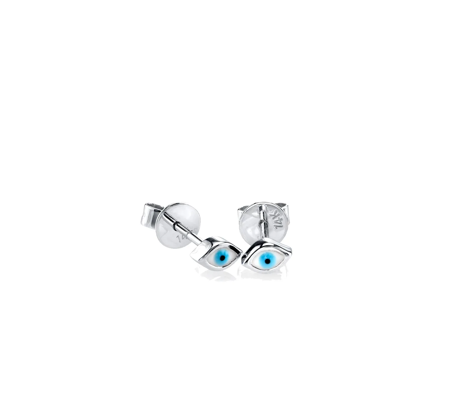 Gold Mini Enamel Eye Stud