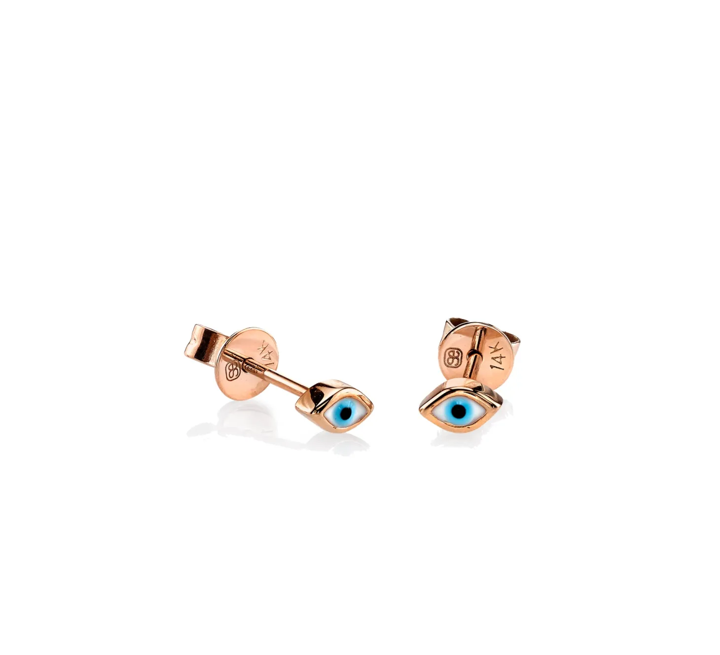 Gold Mini Enamel Eye Stud