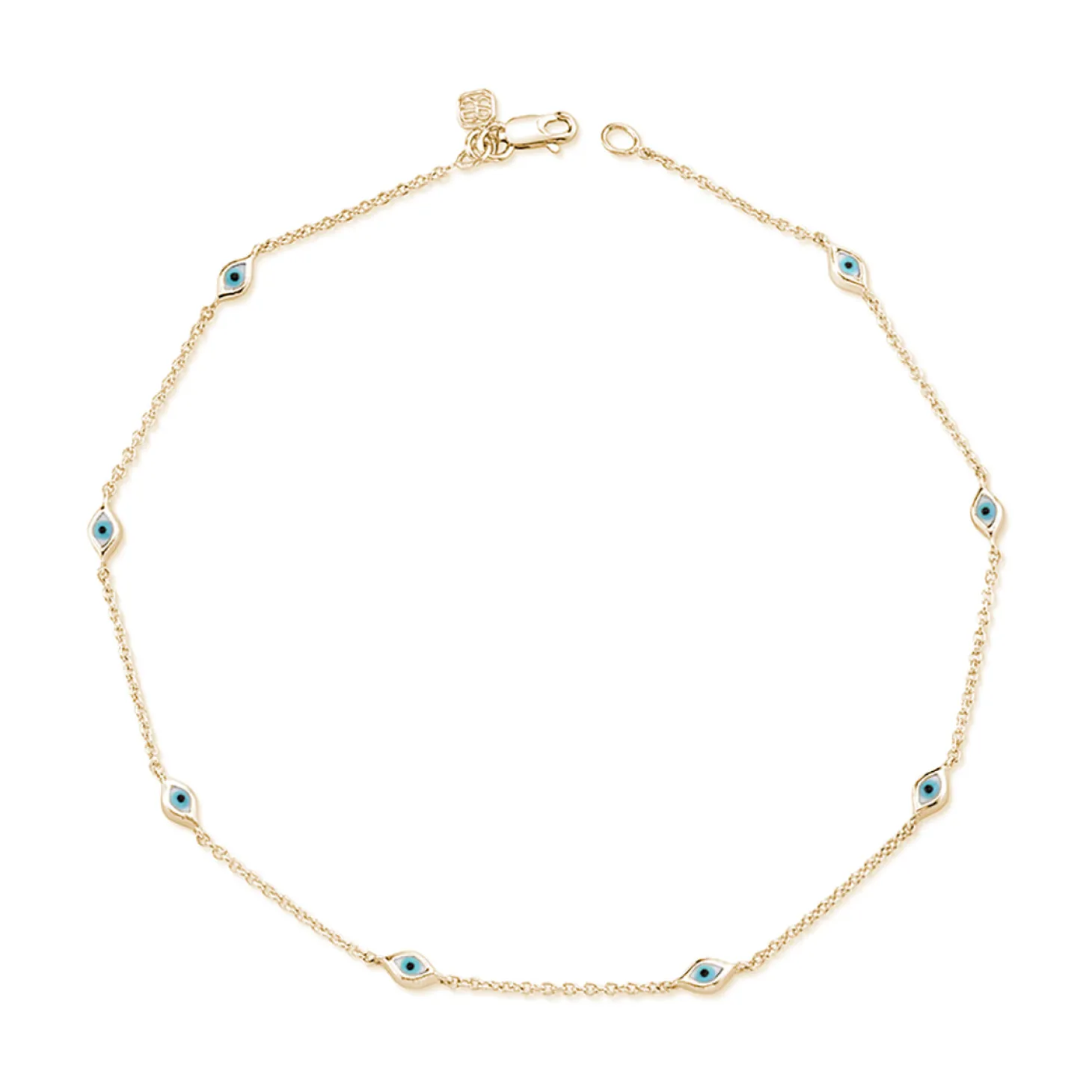 Gold Multi Mini Enamel Eye Anklet