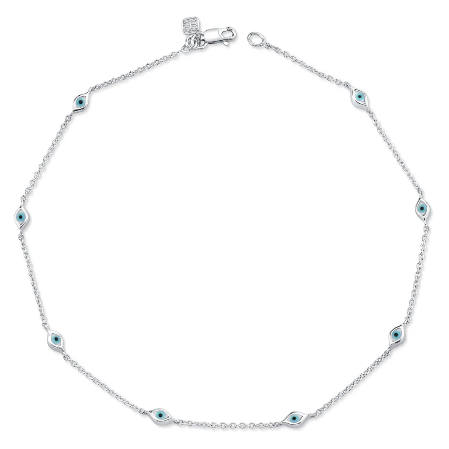 Gold Multi Mini Enamel Eye Anklet