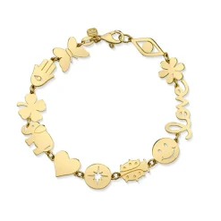 Gold Multi-Icon Pure Bracelet