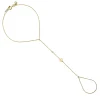 Gold Plated Sterling Silver Heart Princess Bracelet with Bezel Set Diamond