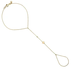 Gold Plated Sterling Silver Heart Princess Bracelet with Bezel Set Diamond