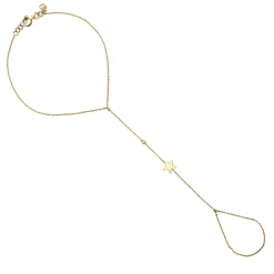 Gold Plated Sterling Silver Star Princess Bracelet with Bezel Set Diamond