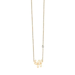 Gold Plated Sterling Silver BFF Necklace with Bezel-Set Diamond