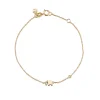 Gold Plated Sterling Silver Elephant Bracelet with Bezel Set Diamond