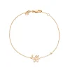 Gold Plated Sterling Silver BFF Bracelet with Bezel Set Diamond
