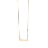 Gold Plated Sterling Silver Dance Necklace with Bezel Set Diamond