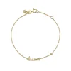 Gold Plated Sterling Silver Dream Bracelet with Bezel Set Diamond