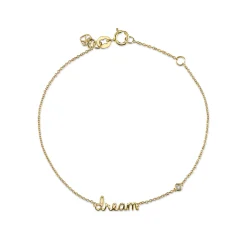 Gold Plated Sterling Silver Dream Bracelet with Bezel Set Diamond