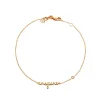 Gold Plated Sterling Silver Inspire Bracelet with Bezel-Set Diamond