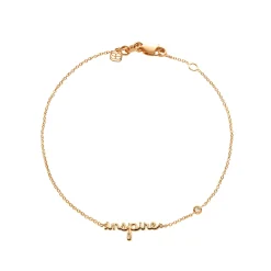 Gold Plated Sterling Silver Inspire Bracelet with Bezel-Set Diamond