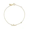 Gold Plated Sterling Silver Taken Bracelet with Bezel Set Diamond