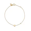 Gold Plated Sterling Silver Happy Face Bracelet with Bezel Set Diamond