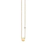 Gold Plated Sterling Silver Happy Face Necklace with Bezel Set Diamond