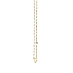 Gold Plated Sterling Silver Initial Necklace with Bezel Set Diamond
