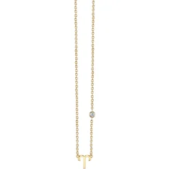 Gold Plated Sterling Silver Zodiac Necklace with Bezel Set Diamond