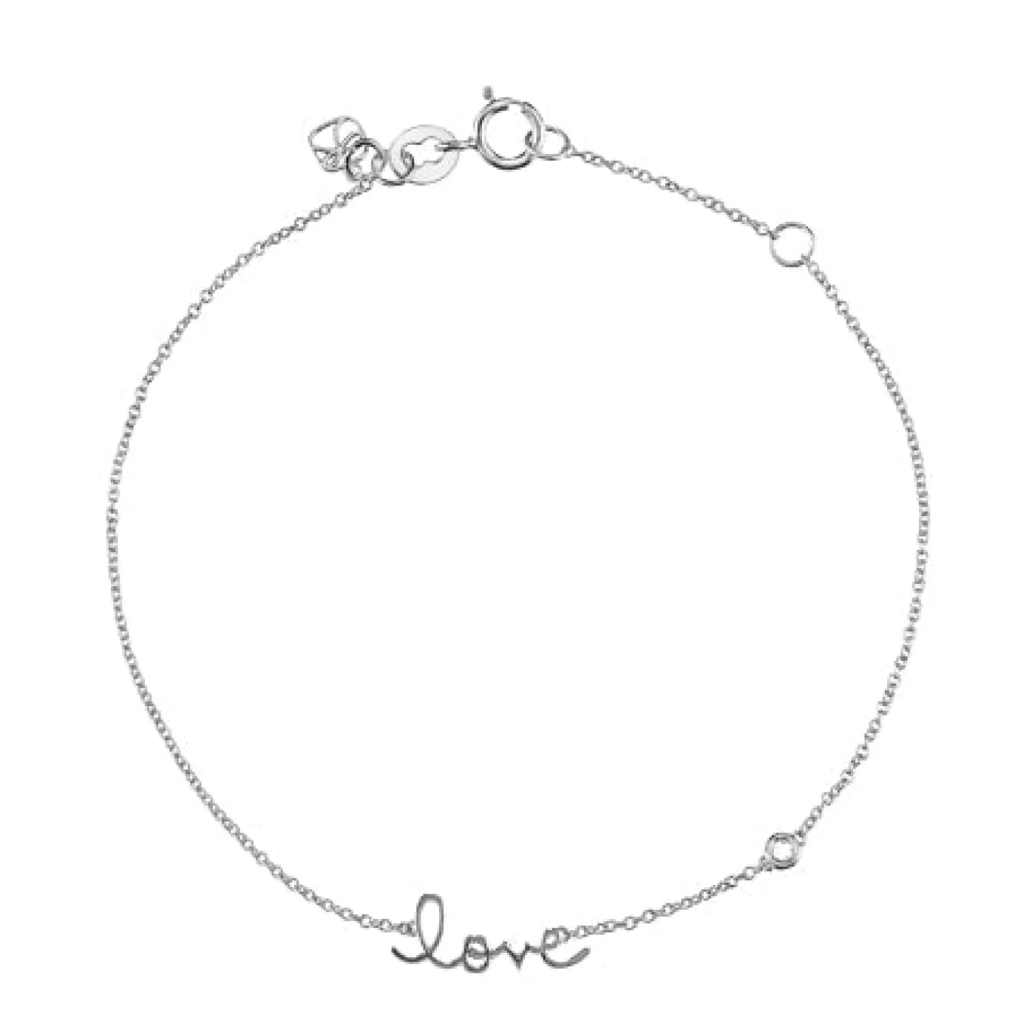 Gold Plated Sterling Silver Love Bracelet with Bezel Set Diamond