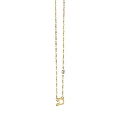 Gold Plated Sterling Silver Initial Necklace with Bezel Set Diamond