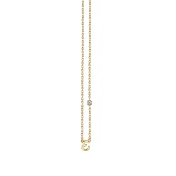 Gold Plated Sterling Silver Initial Necklace with Bezel Set Diamond