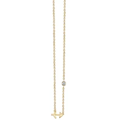 Gold Plated Sterling Silver Zodiac Necklace with Bezel Set Diamond