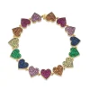 Gold Rainbow Heart Eternity Bracelet
