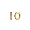 Gold Rainbow Huggie Hoops