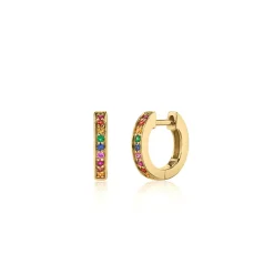 Gold Rainbow Huggie Hoops