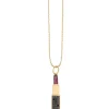 Gold Ruby & Black Diamond Lipstick Charm