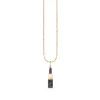 Gold Ruby & Black Diamond Small Lipstick Charm