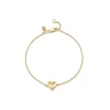 Gold Small Fluted Heart Bracelet