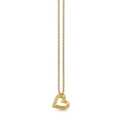 Gold Small Fluted Heart Charm