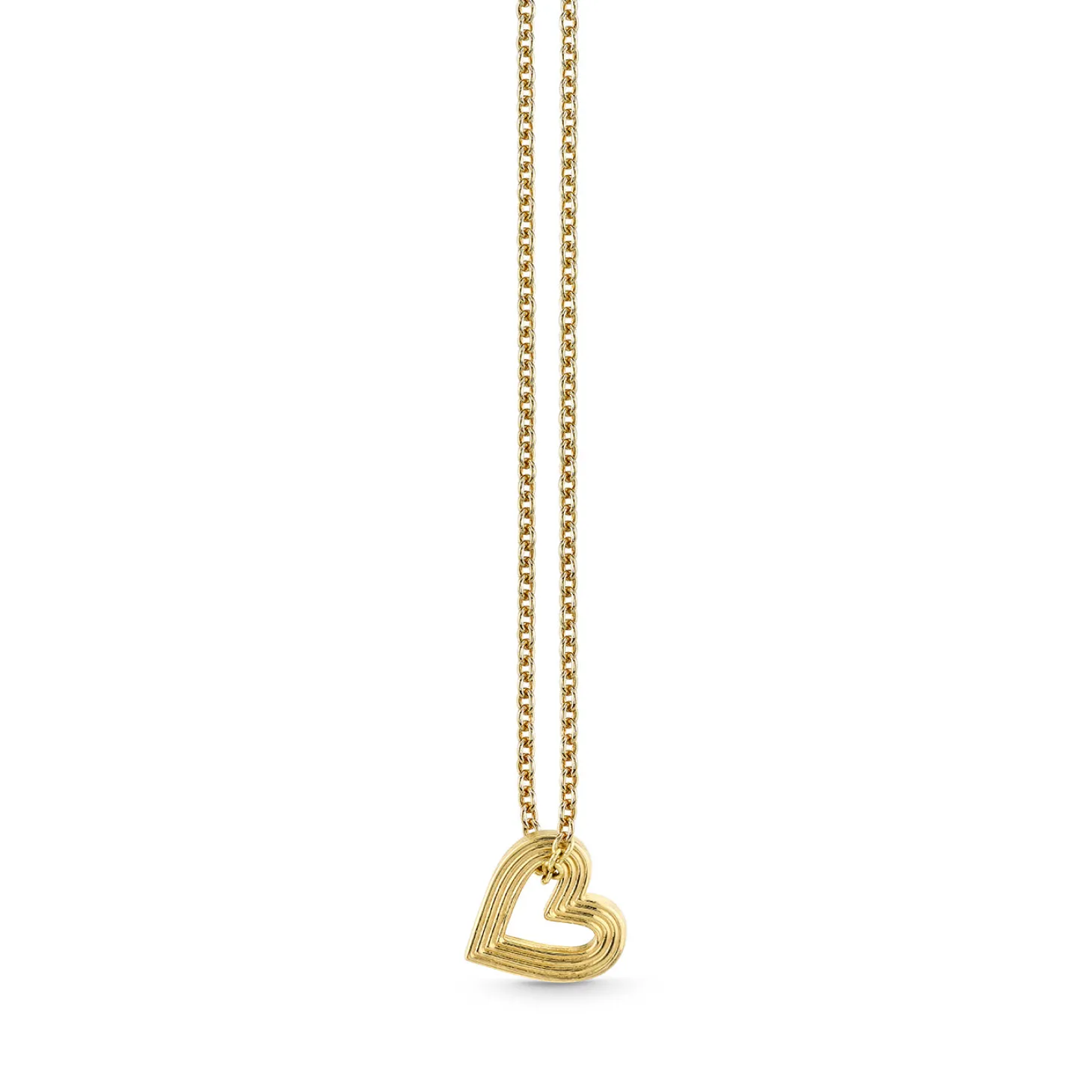 Gold Small Fluted Heart Charm