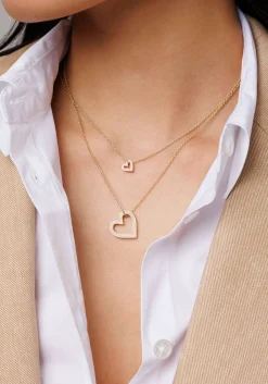 Gold Small Fluted Heart Charm