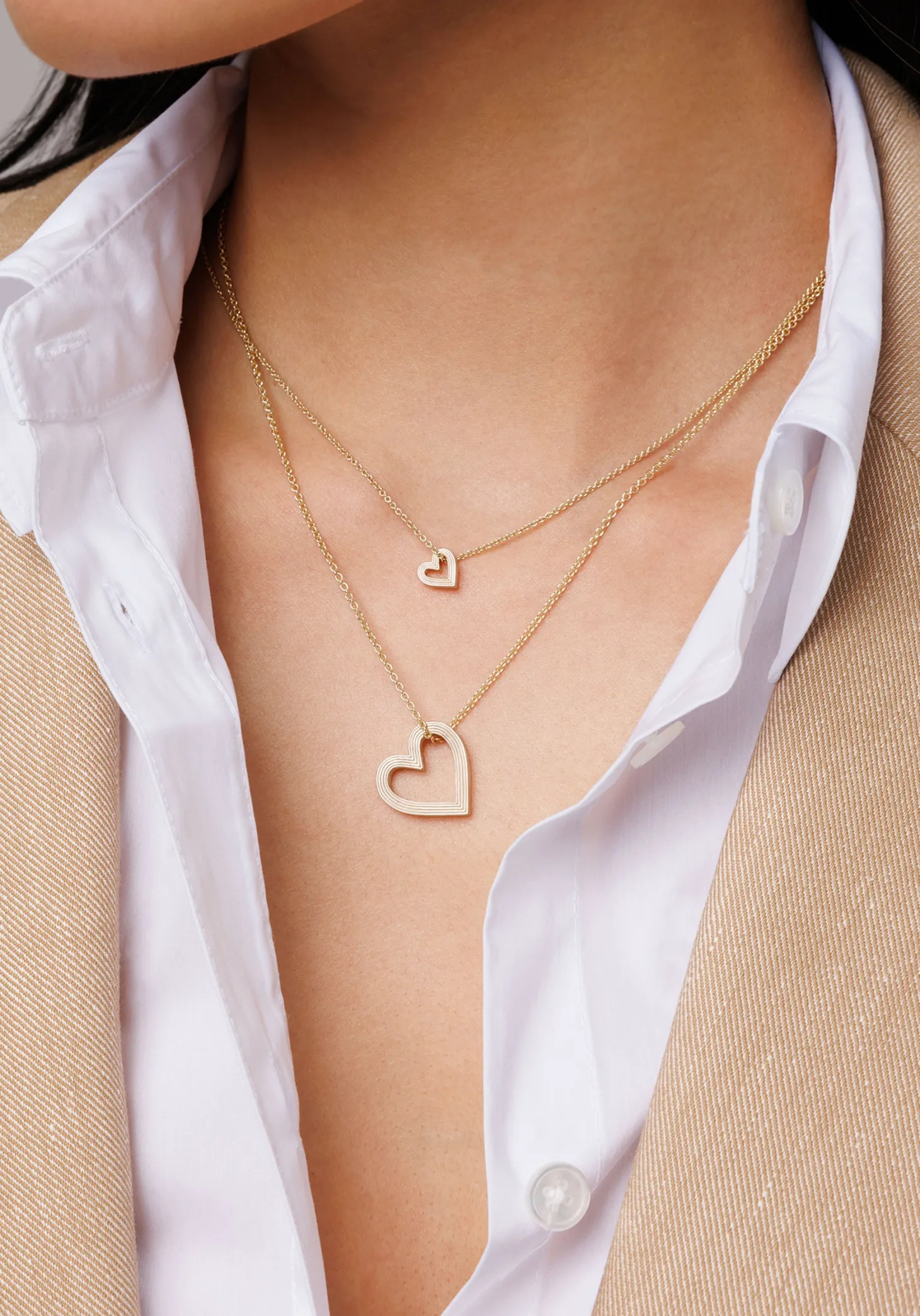 Gold Small Fluted Heart Charm