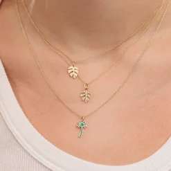 Gold Small Monstera Leaf Charm