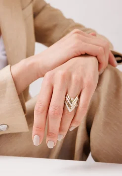 Gold Stacking V Ring