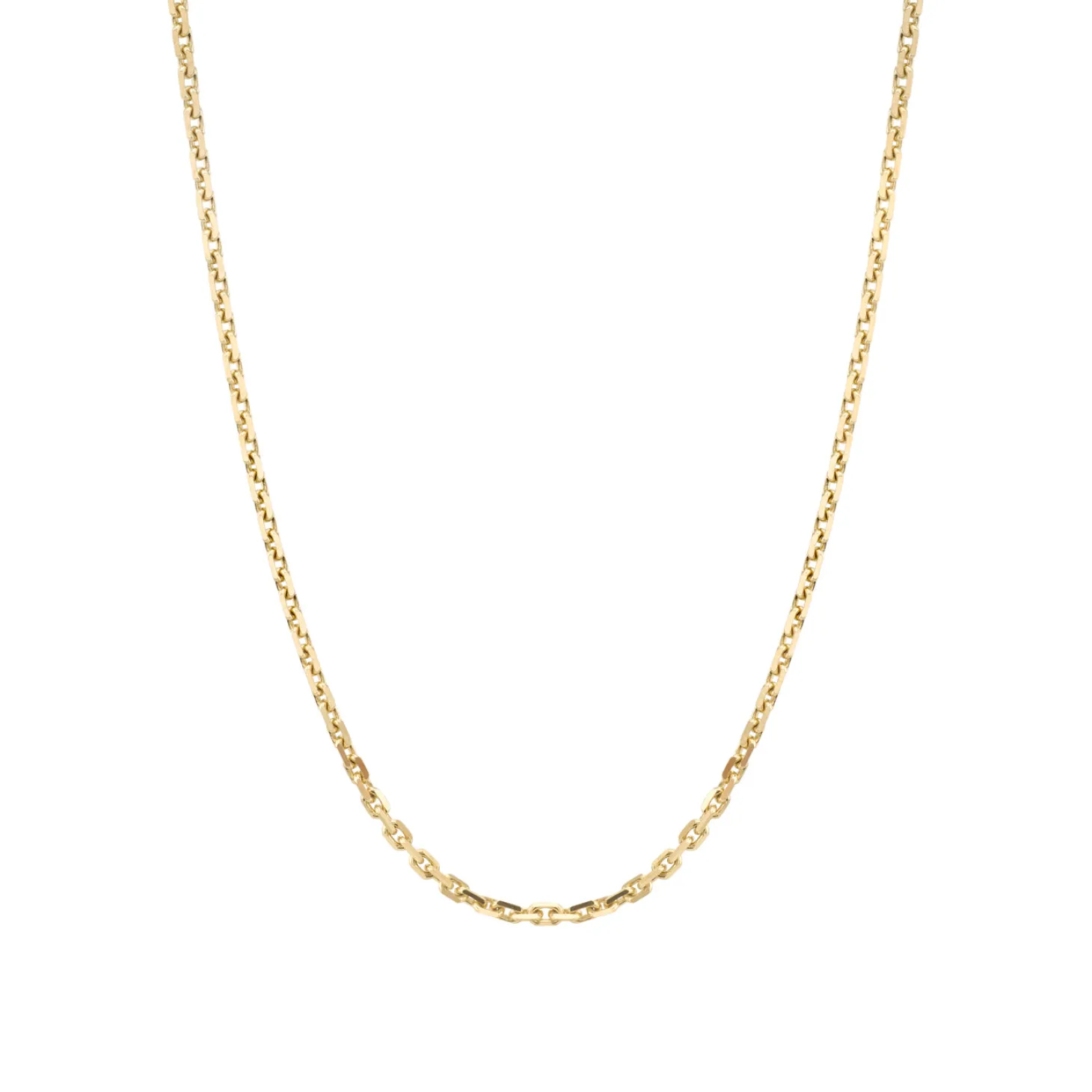 14K Gold Diamond Cut Cable Chain